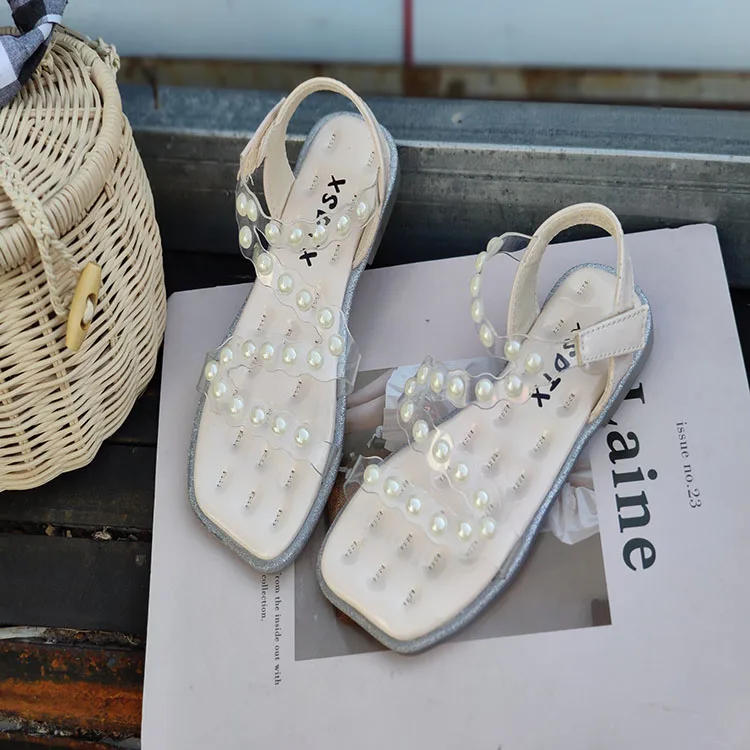 

Children's princess shoes 2021 summer new girls flat beach shoes little girls fashion simple sandals