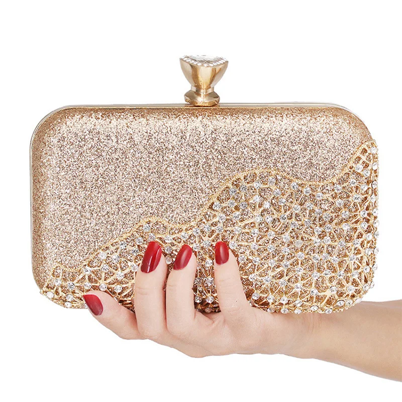 

N554 Elegant luxury wedding clutch purses crystal bag evening rhinestone for women