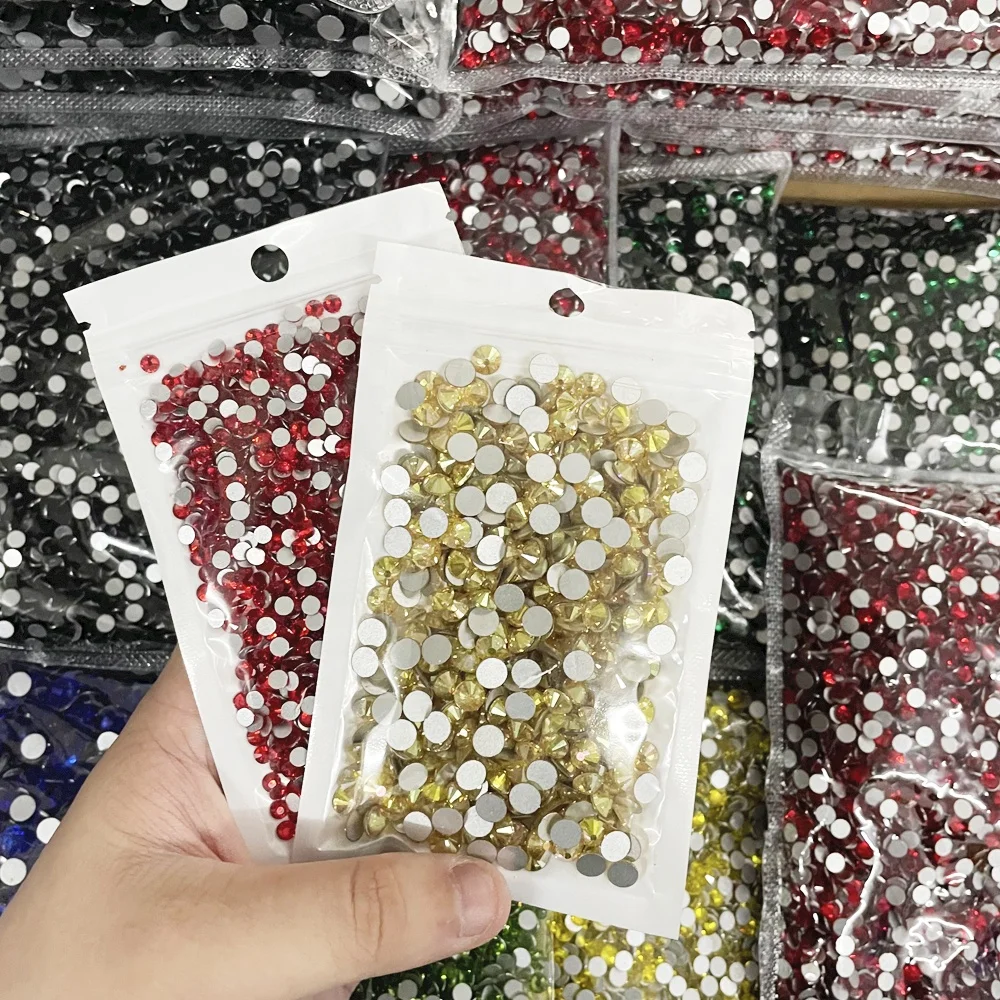 Stone Glass Rhinestone Flat Back Non Hotfix Rhinestones Yantuo Crystal 1 Bag Transparent Rhinestones Bulk Round Shape Flatback