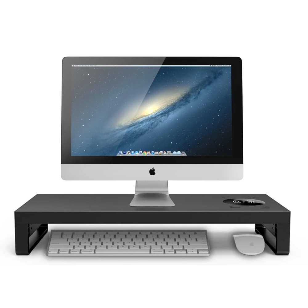 Aluminum Alloy Pc Monitor Laptop Desk Stand Riser With Usb Hub Charger