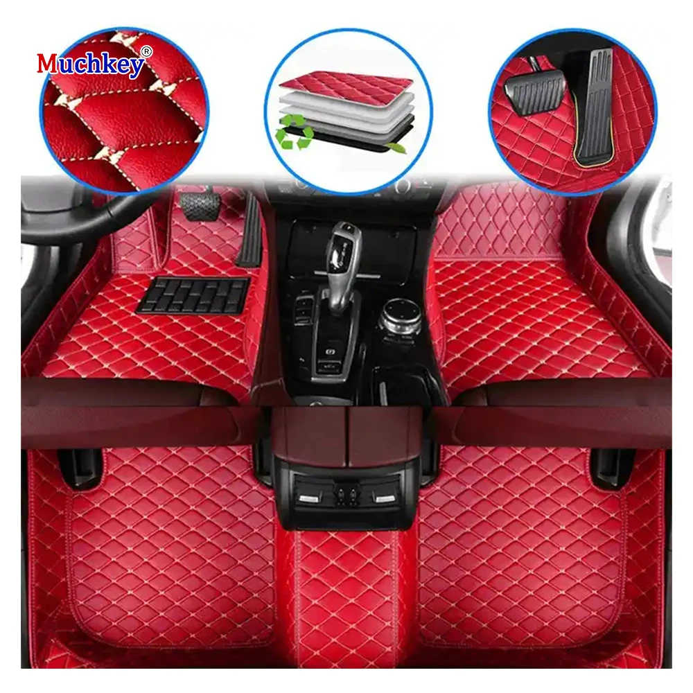 

Muchkey Hot Pressed Non Slip Waterproof Customized for Volvo C70 2008 2009 2010 Luxury Leather Car Floor Mats