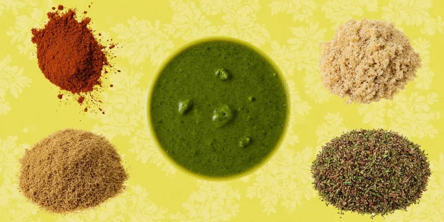 Sumac powder and fresh mint leaves
