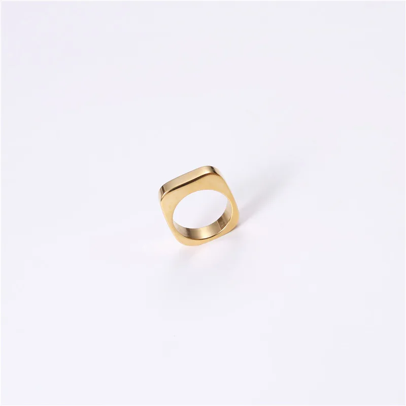 

High End 18K Gold Plated Rings Unisex Stainless Steel Rings Couple Rings for Women