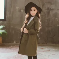

Hot-selling Korean version Fashionable Long sleeve Autumn kid girl trench coat