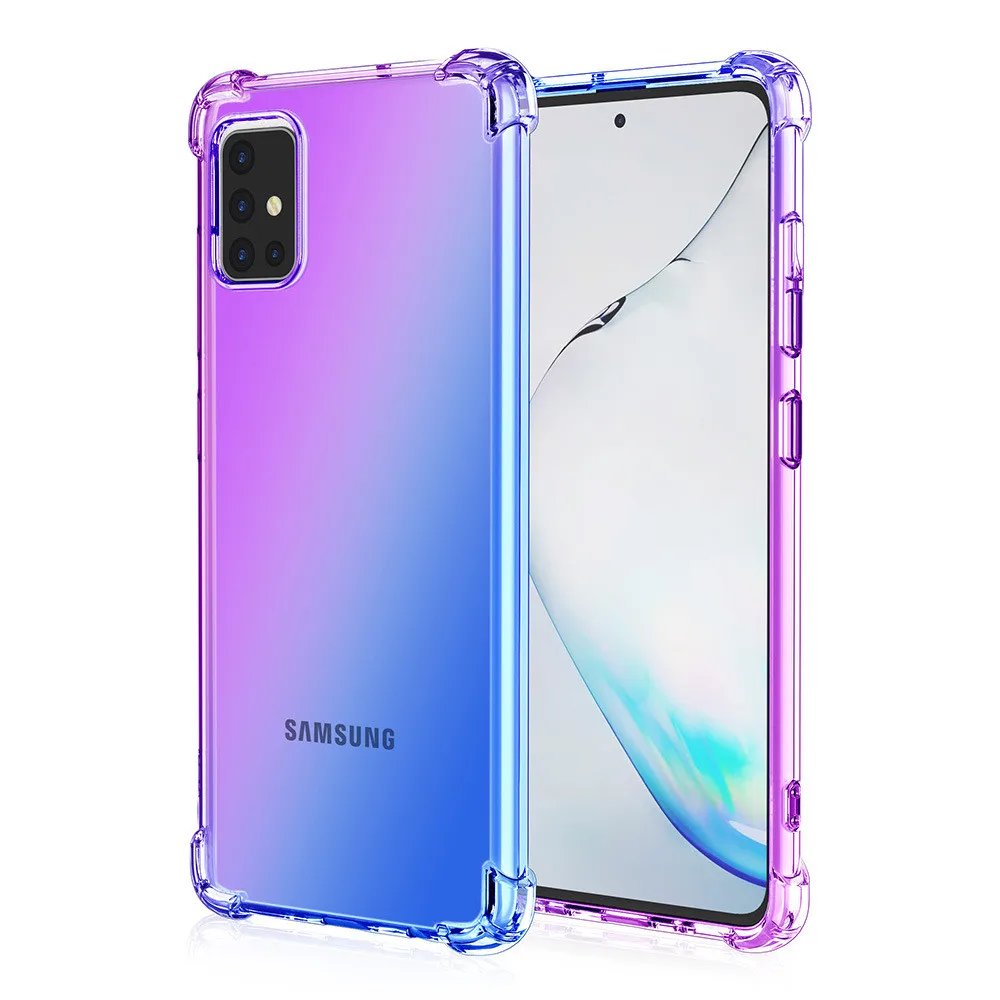 

For Samsung A21 A31 A41 A51 A61 A71 Case Gradient Colorful Soft TPU Silicone Phone Cover Coque For Samsung Galaxy A51