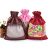 Jute Wine Bottle Bags Organza Window Covers 10x14cm Gift Bag Drawstring Pouch Christmas Olive Oil Bean Storage