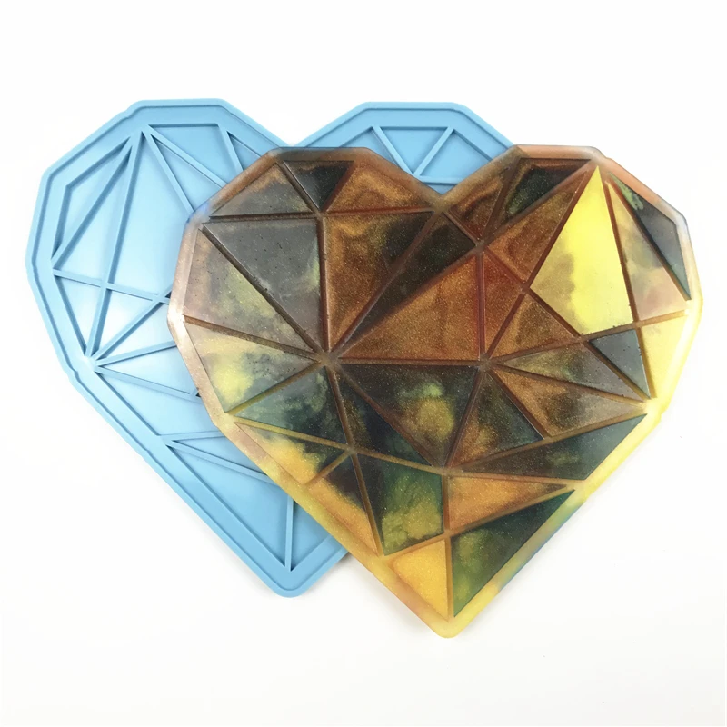 

4545 DIY BIG Broken heart silicone mold, Blue