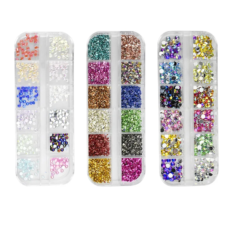 

Colorful AB Flat Base Crystal Rhinestones 3D Design Shinny Nail Art Glitter Stone Gem Manicure Decoration