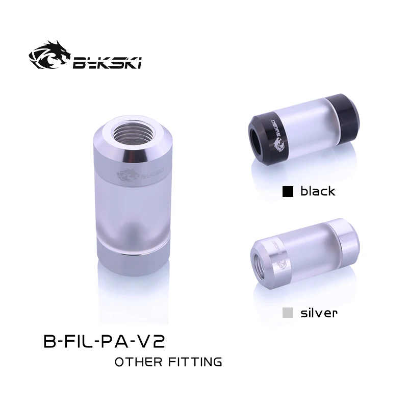 

Bykski Water Filter Fitting Frosted Acrylic Type, Water Cooling Filtered Connector G1/4 M-M Thread, 2 Colors, B-FIL-PA-V2, Silver,black 2 colors