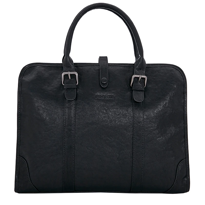 

fashion one shoulder men bags office elite business man handbags natural high-quality first layer cowhide briefcase, Black