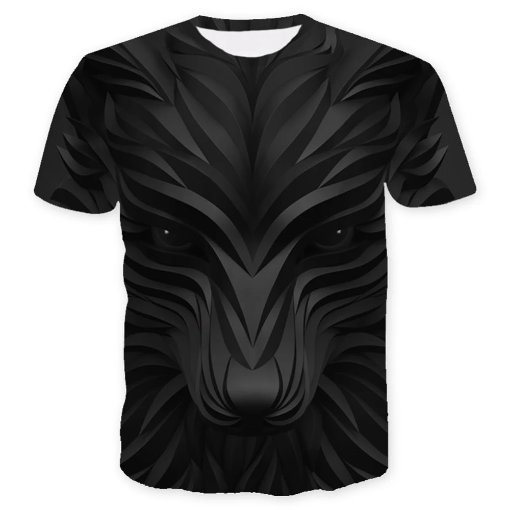 

Wholesale Brazil Hot Deals 3D animal print graphic t shirts lion wolf dragon patterncasual men's T-shirt