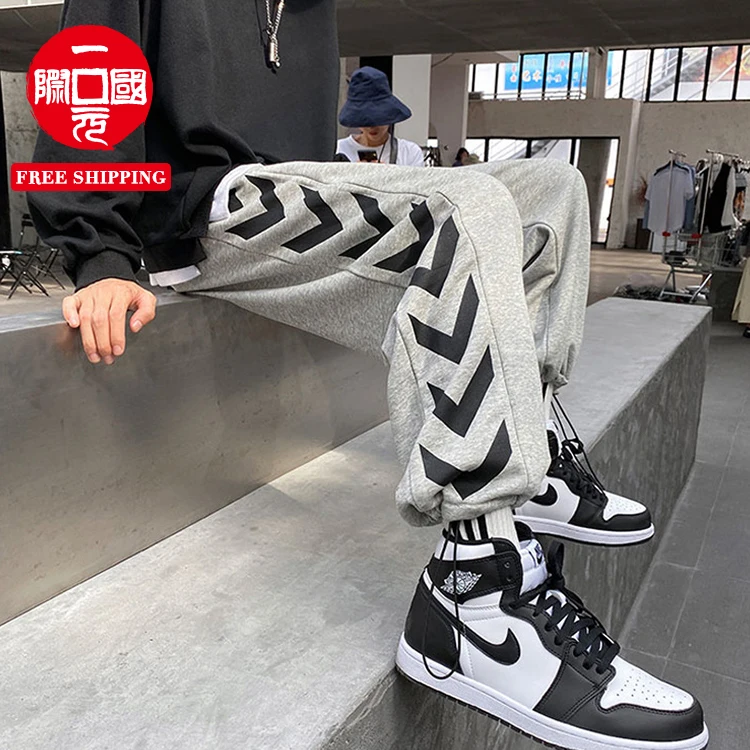 

Autumn Korean version of the trend of men's all-match loose drawstring straight leg sweatpants