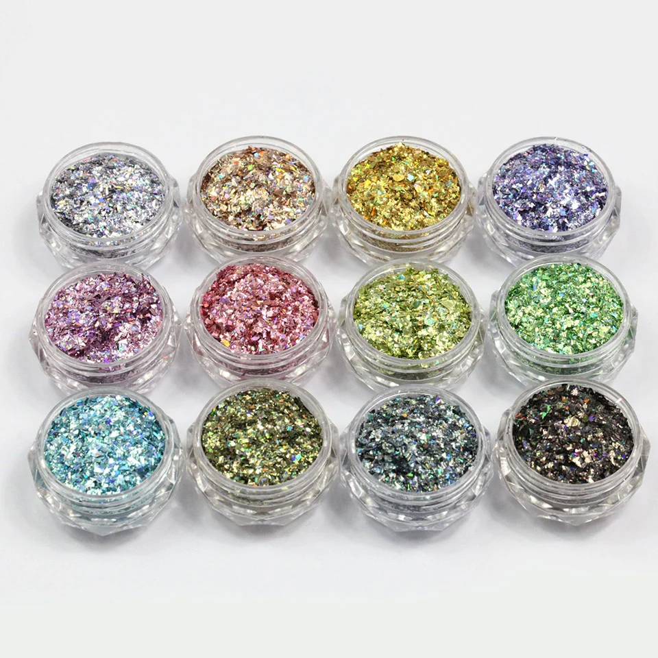 

Irregular cut iridescent nail Glitter bulk kg Sequin Flakes Laser Effect For Nail Art