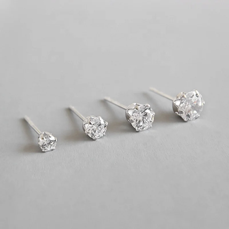 

Wholesale S925 Sterling Silver Single Zircon Small Stud Earring