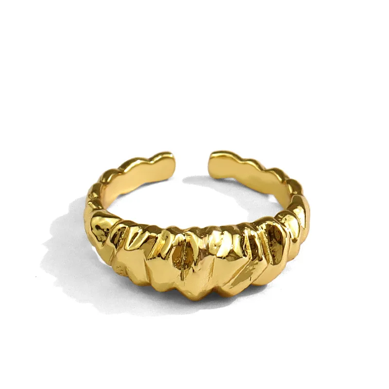 

Rings Jewelry Women Minimalist Brass Irregular Geometric Croissant Rings Adjustable Rings