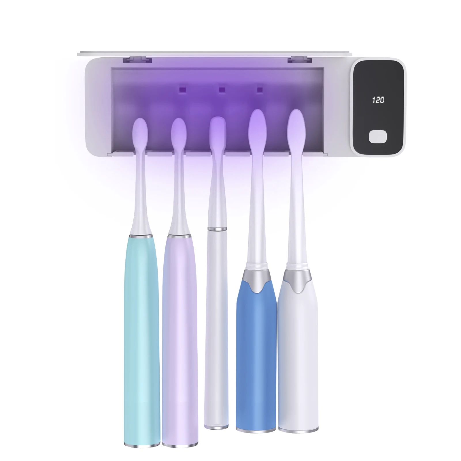 

New wall hanging long life high performance uvc sterilizing toothbrush sterilizing case for bathroom