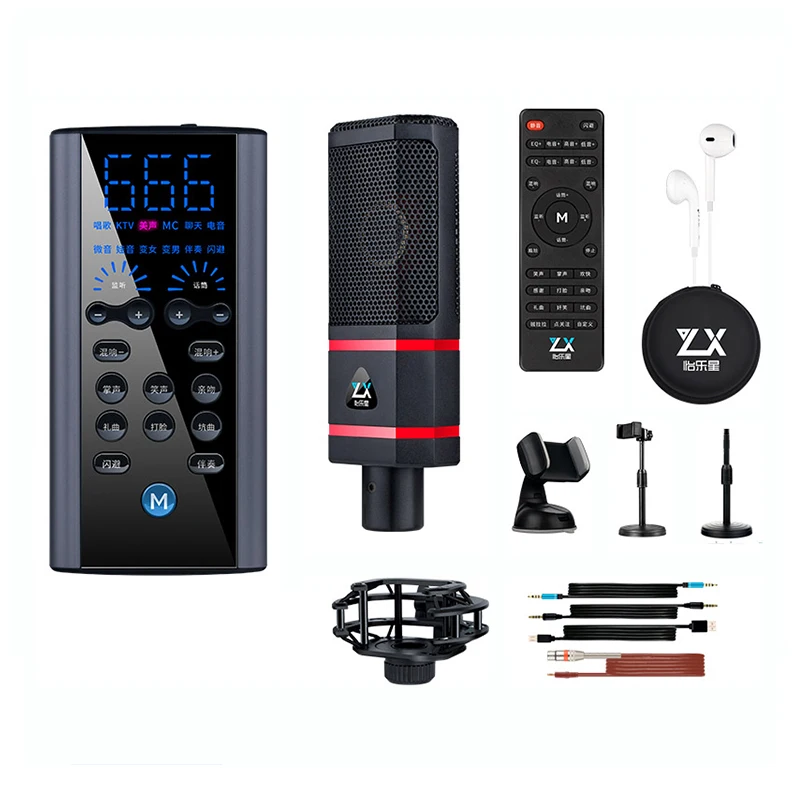 

R18 Portable live Streaming sound card Wireless microphone more professional sound processing equipment voice Changer
