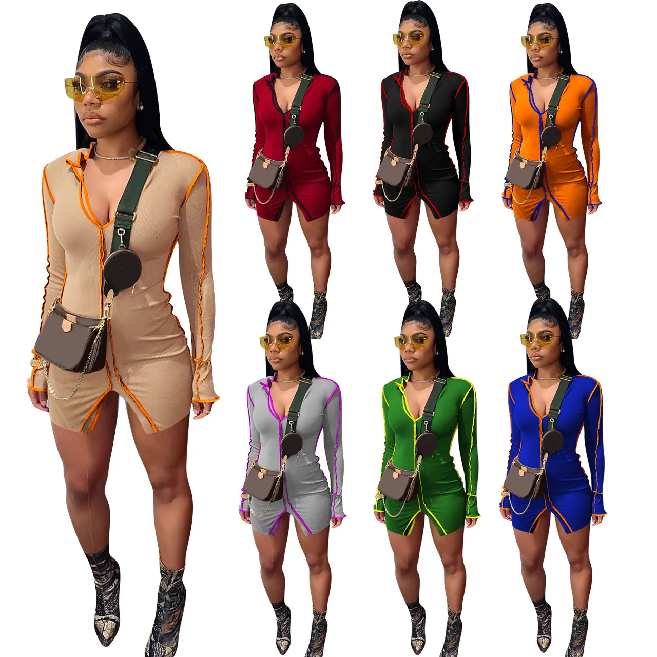 

2021 Womens Jumpsuit See-Through Babydoll pants Bodysuit adult long sleeve rompers jumpsuit women, Picture