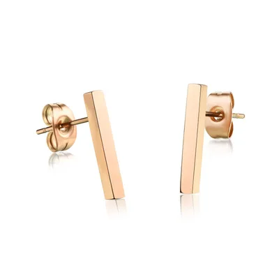 

Simple jewelry minimalist titanium plated rose gold stainless steel earrings women