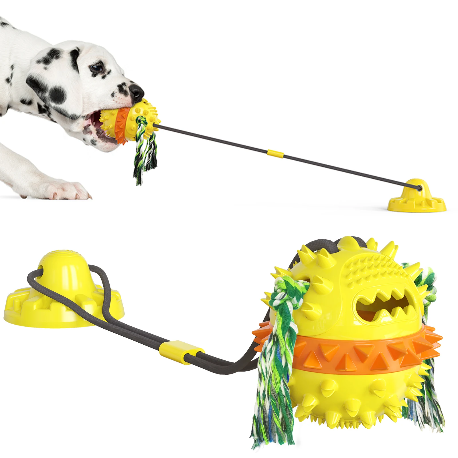 

Factory Direct Toys Pet Pull Rope Chew 2021 Dog Tug-of-war Toy Interactive Sucker Sound Leakage Ball