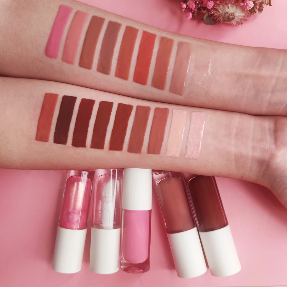 

wholesale cute lipgloss nude brown colors lipgloss custom made lipgloss packaging vendor, 27 colors