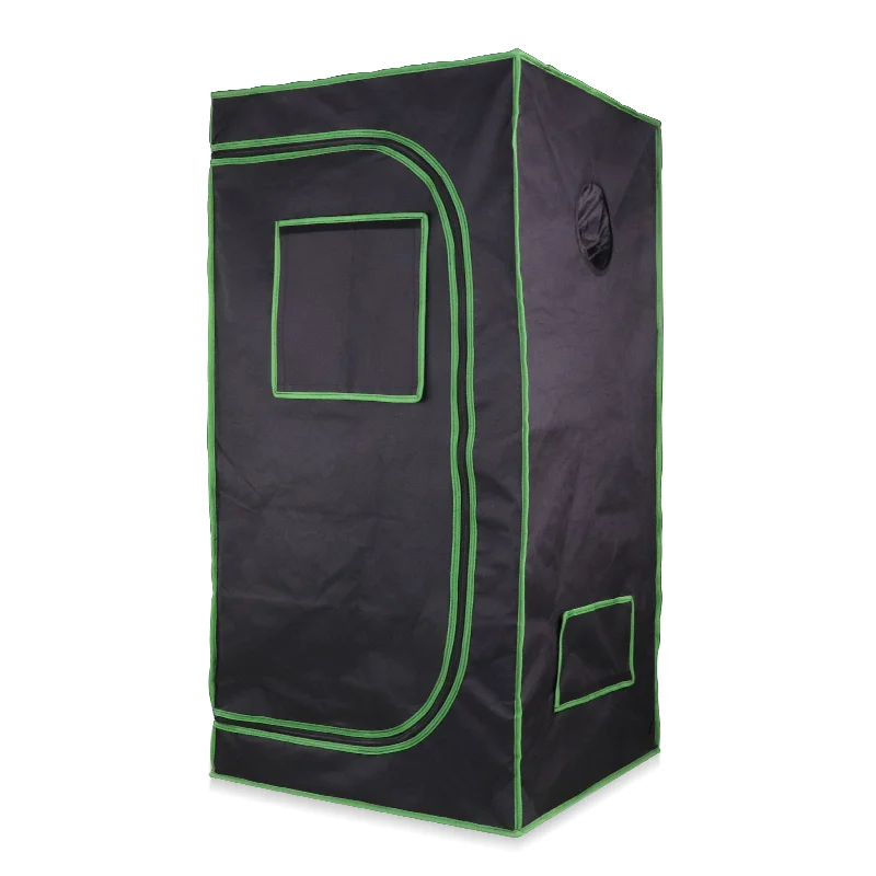 

Hydroponic Mylar Grow Tent with Observation Window and Floor Tray for Indoor Growing, Black