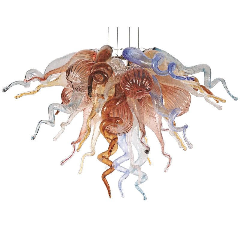 

Free Shipping Colorful Hair Art Pendant Lamp Led Light Blown Glass Chandelier, As photo,custom
