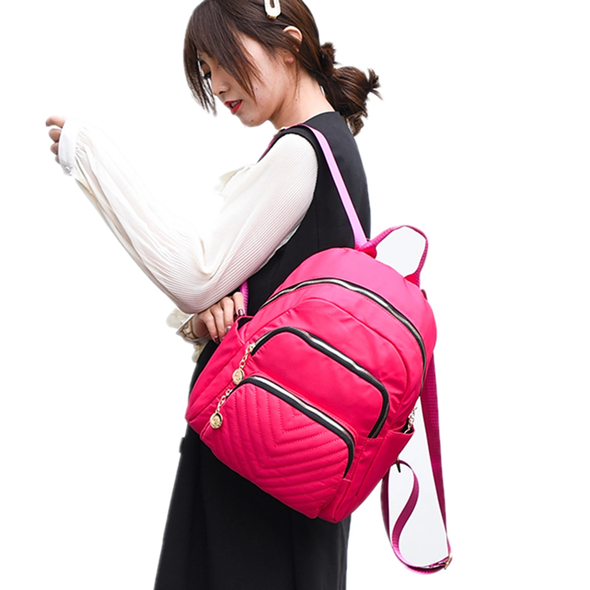 

Free Sample Read to Ship No MOQ Low Price Students University Girls Backpack School Bag with Many Zipper Pocket Compartments, As picture or as your request