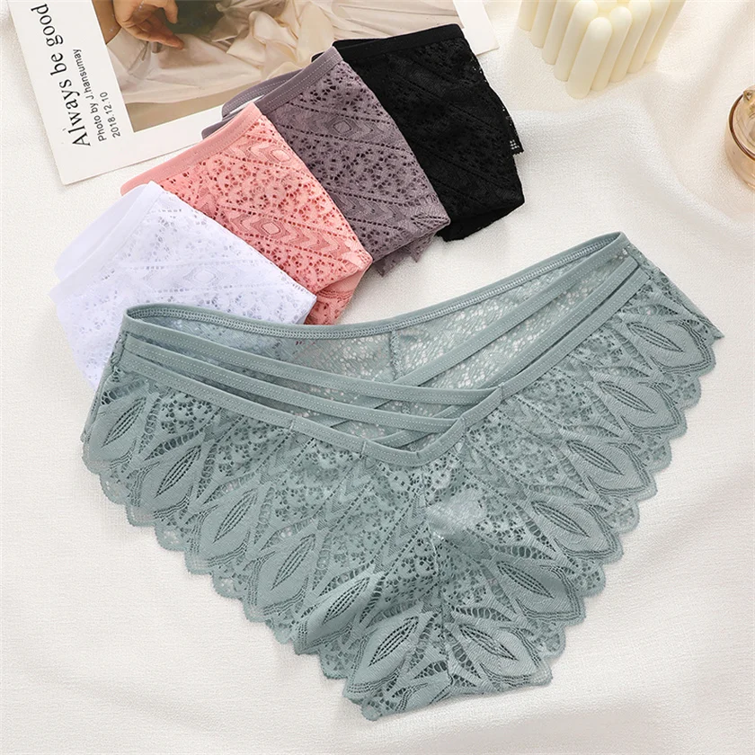 

FINETOO New Wholesale Daily Hot Women Seamless Sexy Lace Panties Underwear Lady Breathable Comfortable Briefs Underpants
