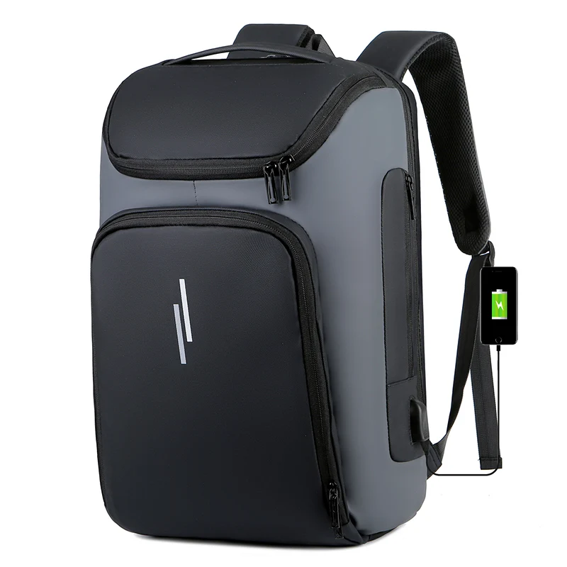 

Large Capacity Wholesale Men Back Pack Anti Theft Notebook USB Charging Business Laptop Backpack Bag, Black