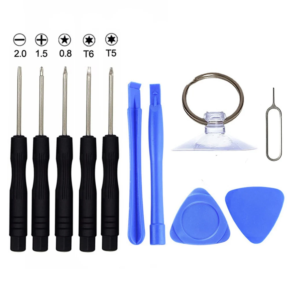 

11 in 1 Opening Tools Disassemble Kit for iPhone 4 4s 5 5s 6 6s Smart Mobile Phone Repair Tools Kit Screwdriver Set, Blue