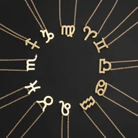 

12 Type Zodiac Gold Dog Pendant Birthday Gift Fashion Women Necklace