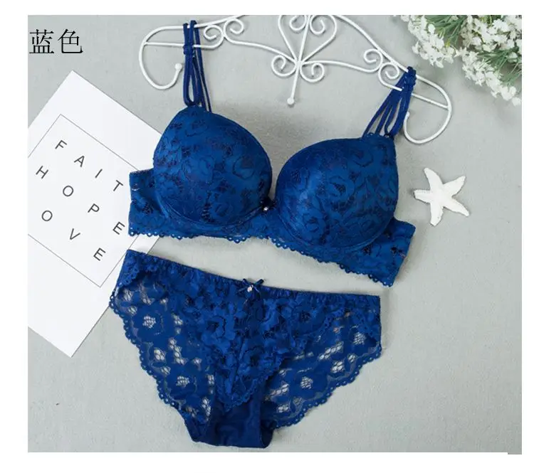 

Vendor Two Piece Woman Sexy Push Up Bra Underwear Set Lace Brief Sets Plus Size Women Panties Thong Lingerie Fitness Crop Top, Customized color