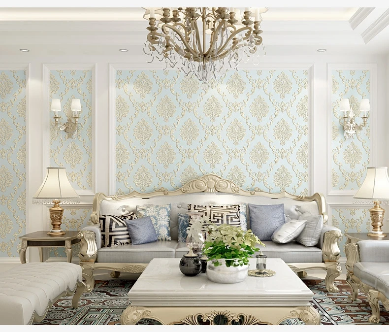 Black Friday European Damask 3d Self Adhesive Wallpaper Damascus