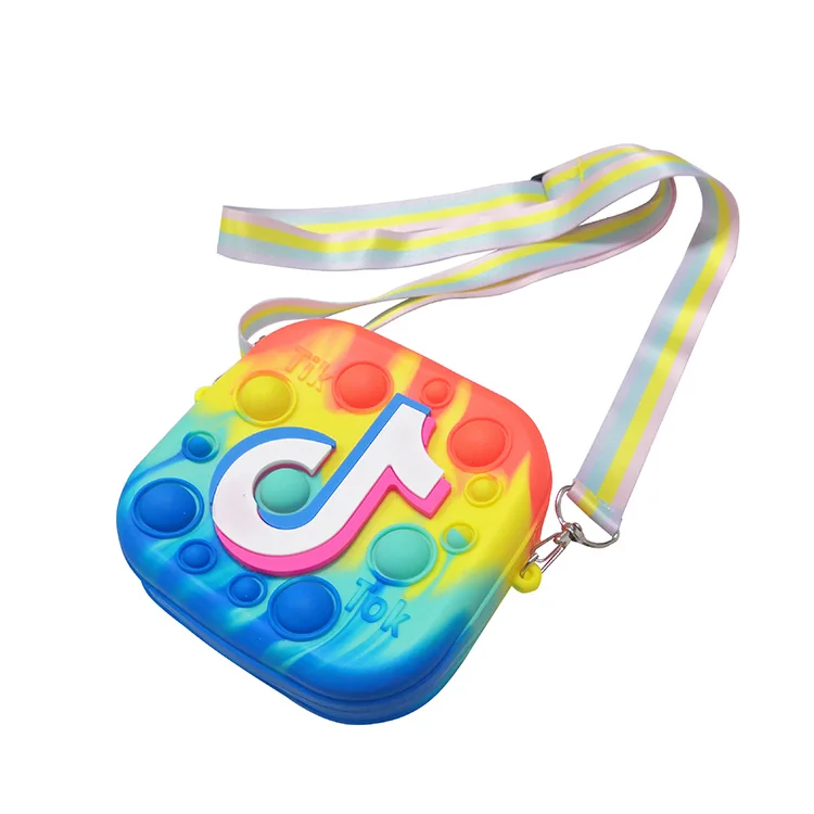 

Wholesale Silicone Fidget Plush Toy Cute Messenger Kids Purses And Handbags Little Girls Mini Crossbody Bag Monederos, As per picture