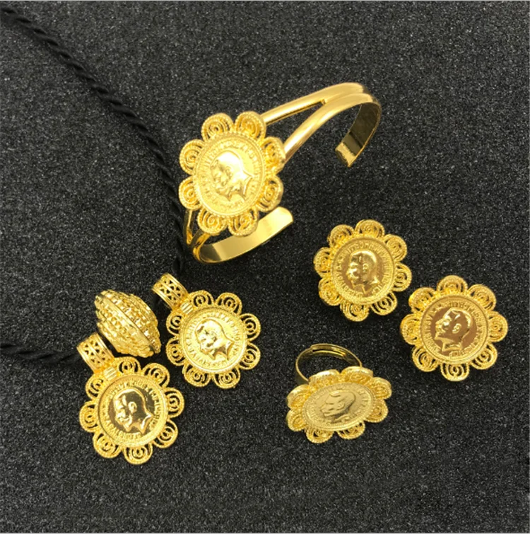 

Hot Selling Gold Jewelry Stet Ring Earring Necklcace Bracelet