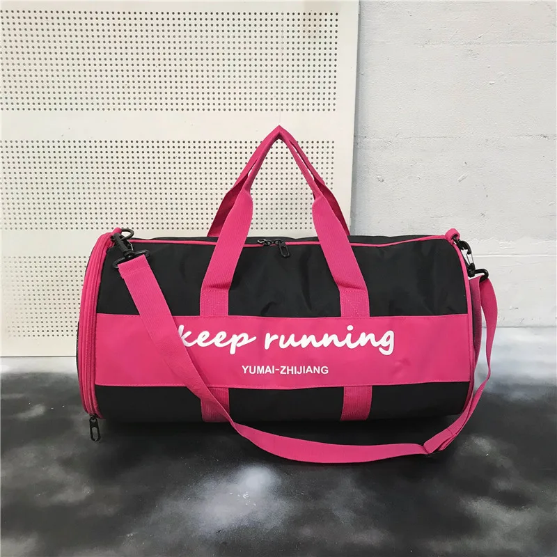 

2021 New Colorful Design Sports Gym Bag Gifts Lovers Travel Bags Duffel Tote Bag Logo Item Luggage handbag, Pink green red black