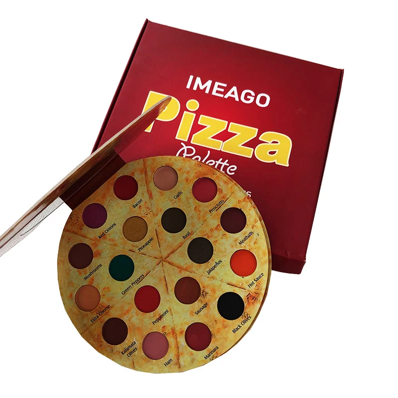 

Eyeshadow Palette Private Label Makeup Waterproof High Pigment With Label Vegan Professional Custom Logo Pizza 18-color