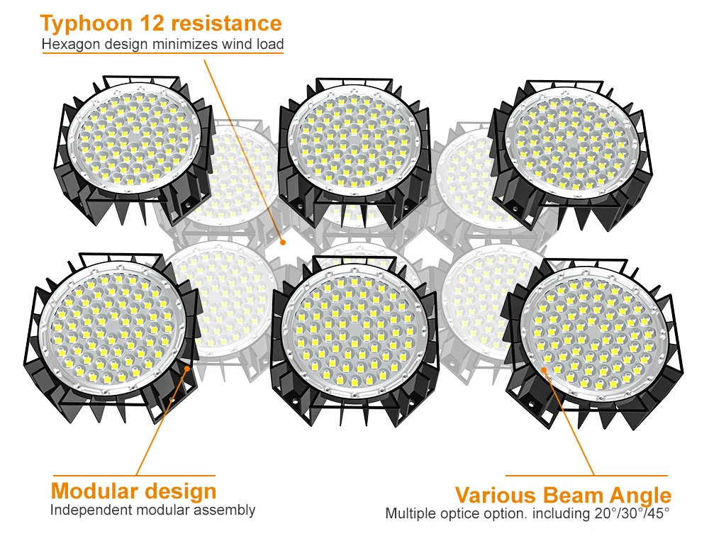 
Hot selling 480w Typhonoon 16 resistance Aluminum material LED HIGH MAST LIGHT for outdoor sport fields flood lights 