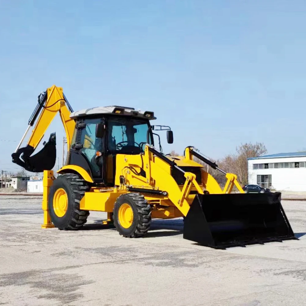 

Construction Machine 1 Ton Front End Excavator Backhoe Loader With Hammer Cheap Backhoe Loader