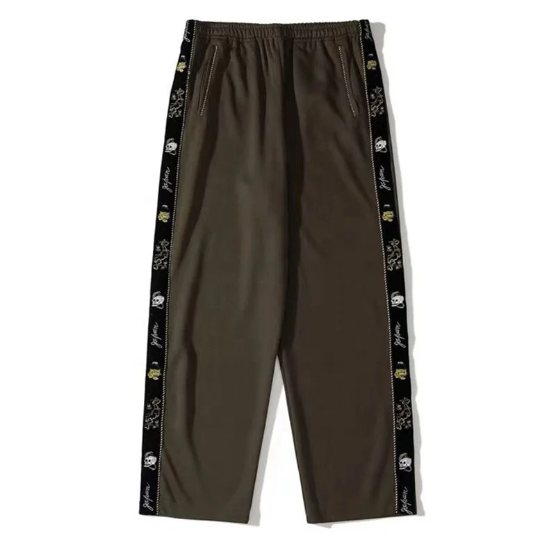 

Men's Women's Casual Embroidered Trousers Autumn Japanese Army Green Sports Elastic Pants Outing Jogging Pants