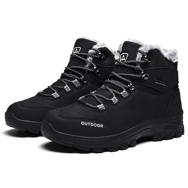 

High quality winter outdoor fashion leather boots men's waterproof hiking shoes