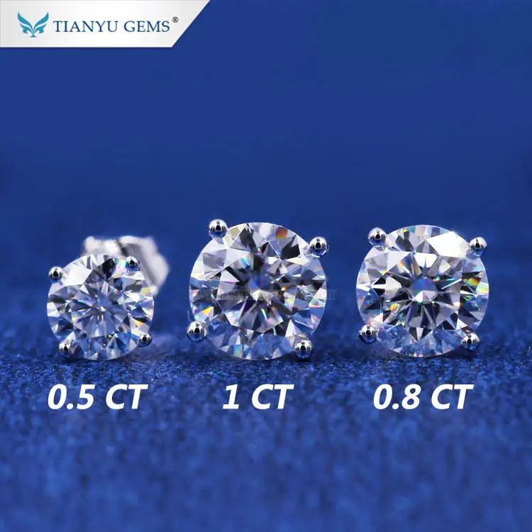 

Fashion earring designs new moissanite diamond earrings 18K white gold earring