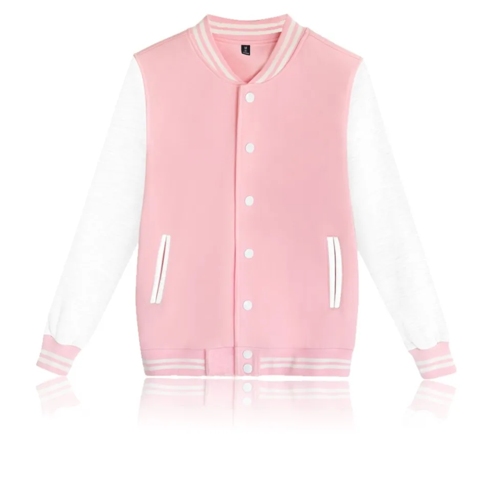 

pink color youth size college baseball custom jackets