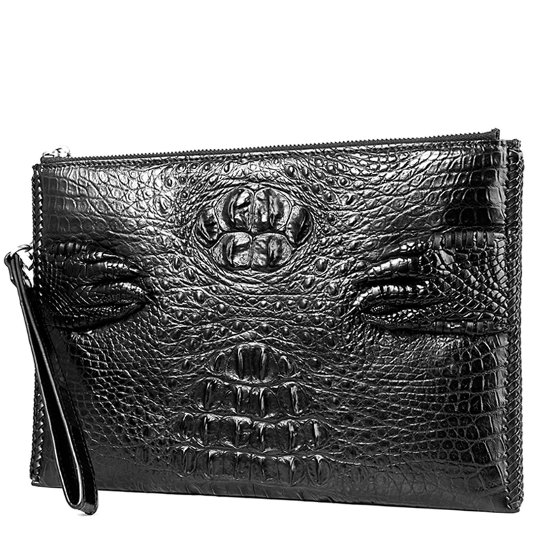 

Jranter OEm/ODm Sac A Main Cuir Luxury Handbag Crocodile Leather Clutch Purse Bags For Man Wallet Promotion, Black