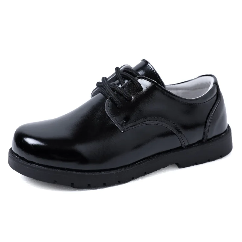 

Boys' leather shoes black leather spring autumn shoes primary school students white leather shoes campus lace-up 4142