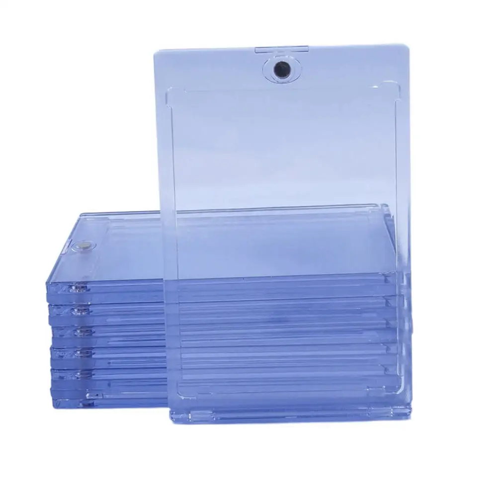 

35Pt One Touch Magnetic Card Holder for Baseball, Basketball, Hockey, Sportscards, Gaming & Trading Cards Collecting Supplies, Transparent