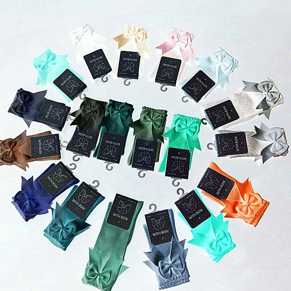 

Quick Order Size 0-8 Years Cute Baby Girl Knee High Children Socks With Bow, Pantone color baby socks