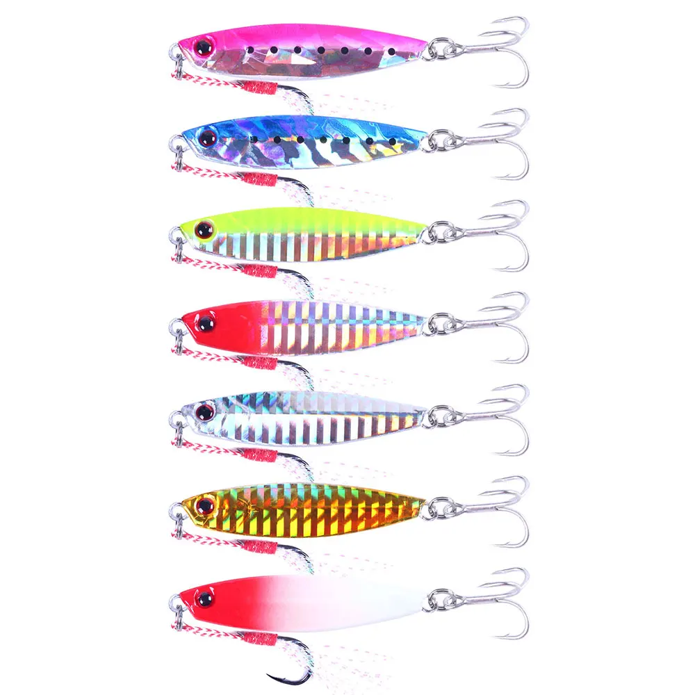 

10g 15g 20g 25g 30g 40g wholesale hard slow jig pitch salt water artificial metal lead vib fishing lure, 7 colors
