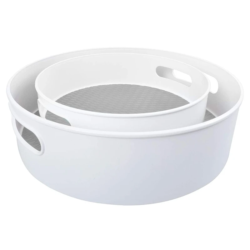 

Kitchen Corner Cabinet Turntable Spice Organizer, White